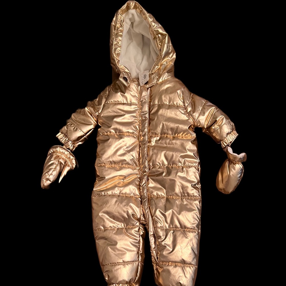 NWT gold snowsuit 3-6 months